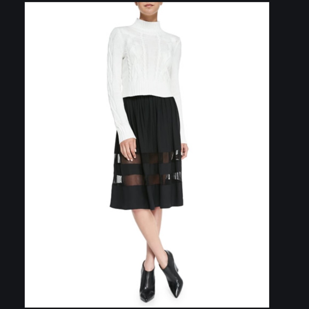 Amanda Uprichard Love CUSP Skirt w/ Mesh Insets